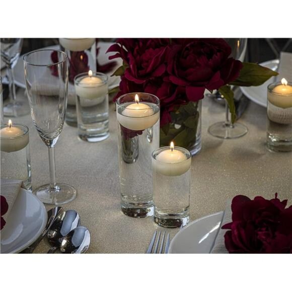 Unscented Floating Candles - Pure Rich Creamy Ivory, 20 Set - Smokeless - Picture 7 of 8